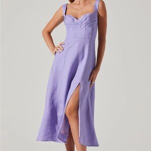 Astr Estella Corset Midi Dress in Purple